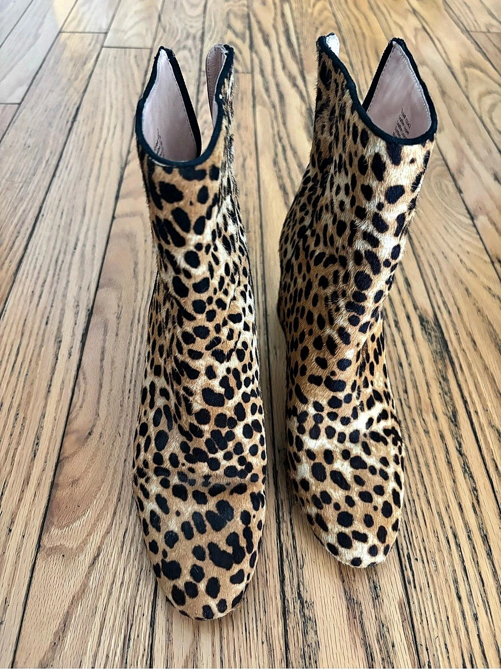J.Crew Sadie Ankle Boots in Leopard Calf Hair